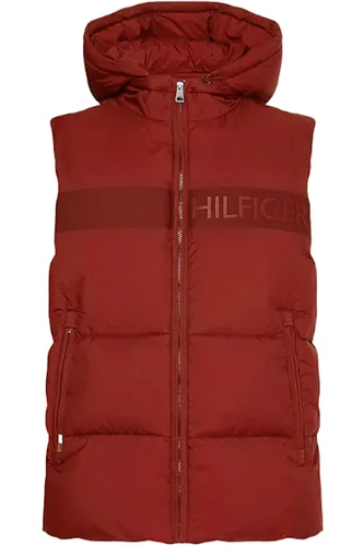 Tommy Hilfiger bodywarmer rood effen rits normale fit Big & Tall