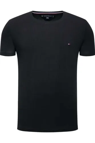 Tommy Hilfiger Core Stretch Slim Fit T-Shirt ronde hals zwart, Effen