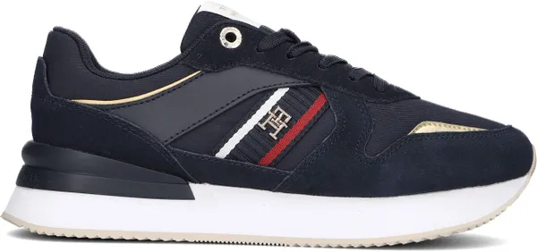 TOMMY HILFIGER Dames Lage Sneakers Corp Webbing Runner Gold - Blauw