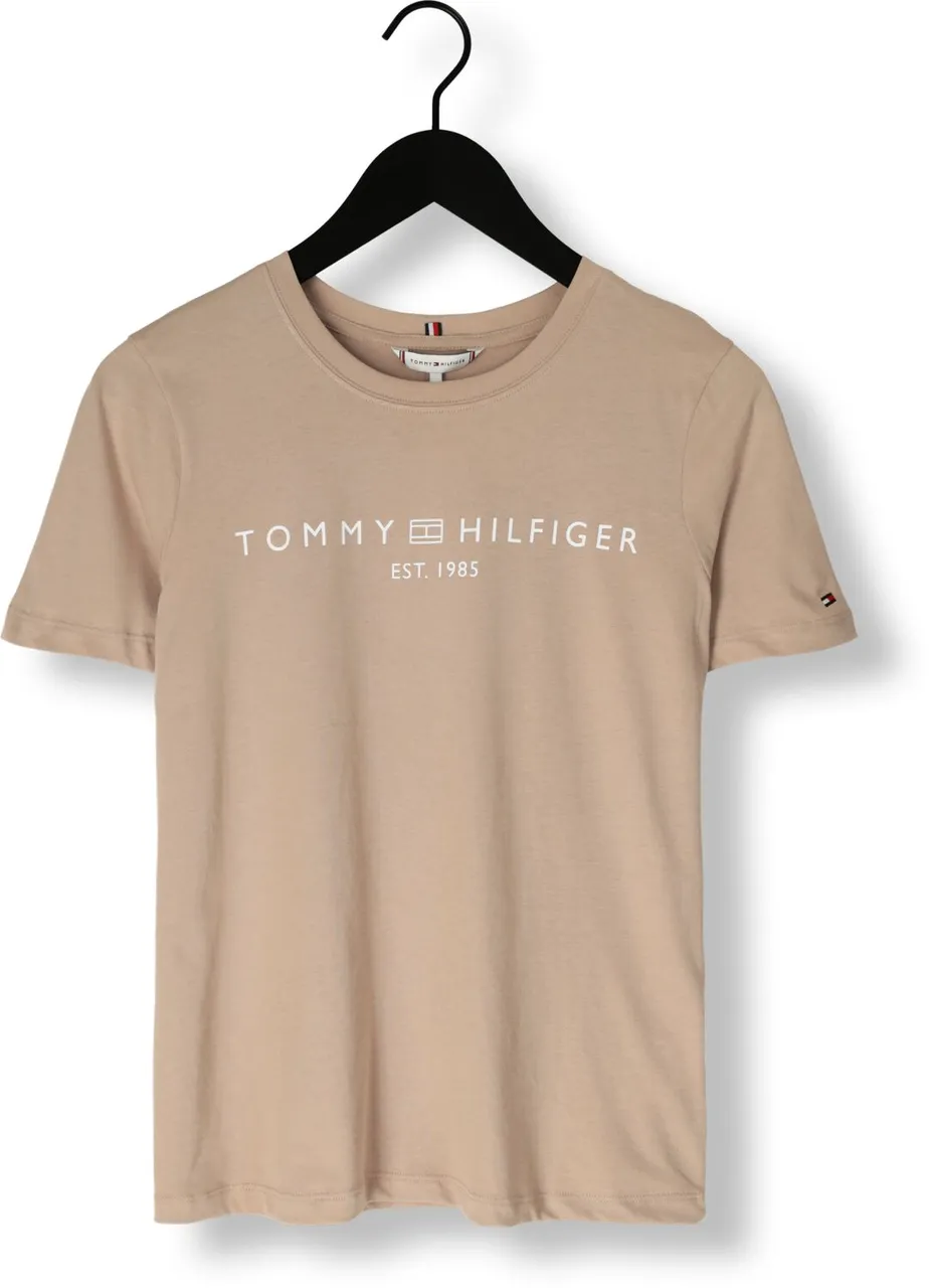 TOMMY HILFIGER Dames Tops & T-shirts Reg Corp Logo C-nk Ss - Beige