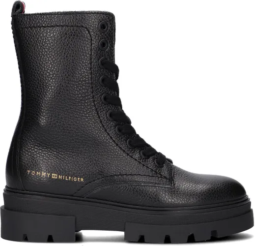 TOMMY HILFIGER Dames Veterboots Monochromatic Lace Up Boot - Zwart