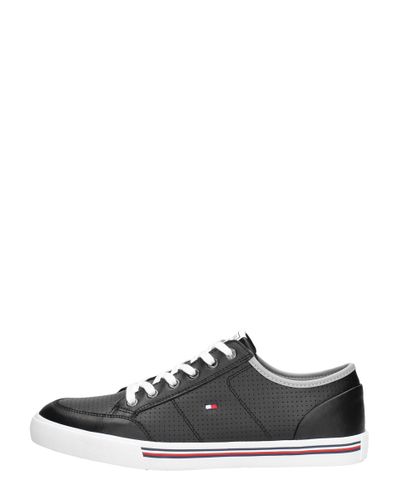 Tommy Hilfiger Heren Core Corporate Leather Sneaker zwart Zwart