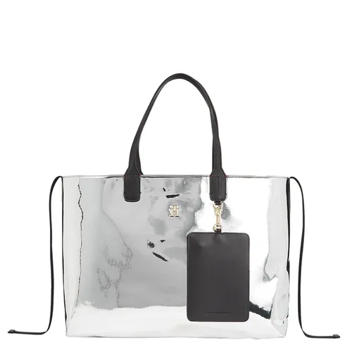 Tommy Hilfiger Iconic Tommy Tote Mo metallic silver Damestas