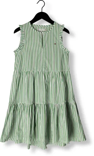 TOMMY HILFIGER Meisjes Kleedjes Striped Ruffle Dress Slvss - Groen