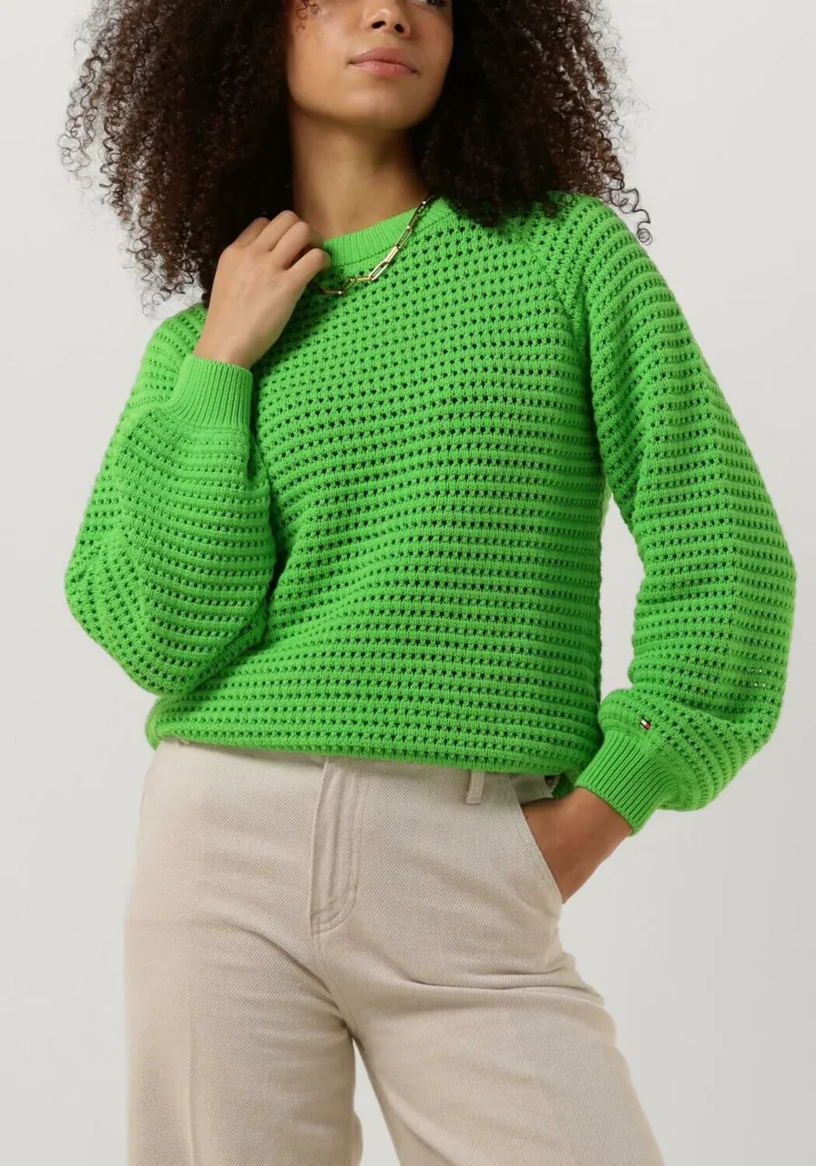 TOMMY HILFIGER Meisjes Truien & Vesten Crochet Sweater - Groen