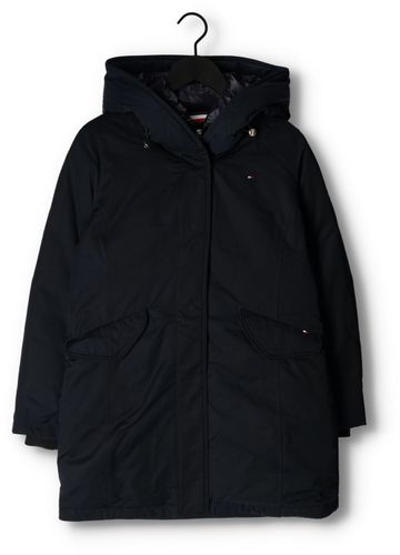 Tommy Hilfiger Nylon MIX Down Hooded Parka Donkerblauw Dames
