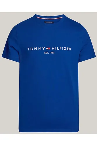 Tommy Hilfiger Regular Fit T-Shirt ronde hals donkerblauw, Effen