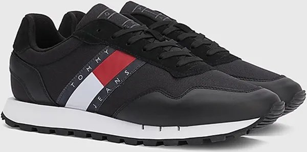 Tommy Hilfiger Retro Leather TJM Essential Heren Sneakers - Zwart