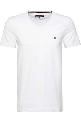Tommy Hilfiger Slim Fit T-Shirt V-hals wit, Effen