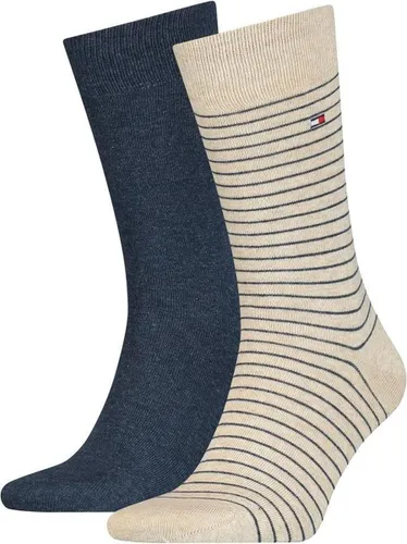 Tommy Hilfiger Small Stripe Sock (2-pack) - heren sokken - beige gestreept