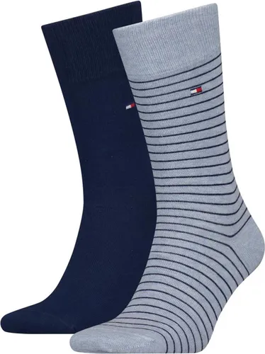 Tommy Hilfiger Small Stripe Sock (2-pack) - heren sokken - lichtblauw melange gestreept