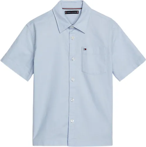 Tommy Hilfiger SOLID OXFORD SHIRT S/S Jongens Overhemd - Blue