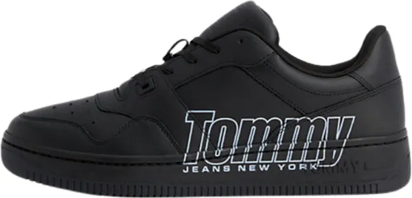 Tommy Hilfiger TJM Basket Logo Sneakers Laag - Zwart