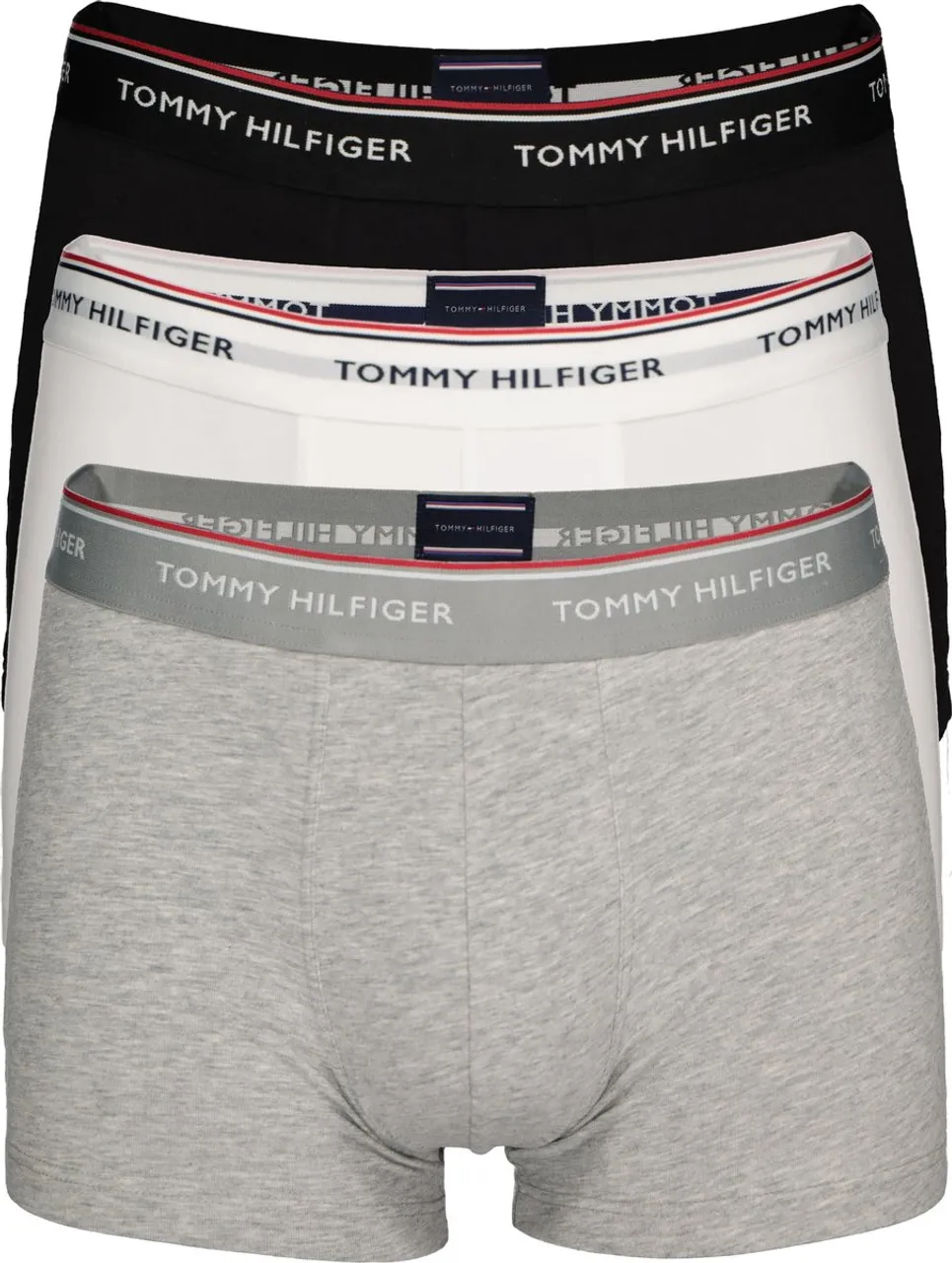 Tommy Hilfiger trunks (3-pack) - heren boxers normale lengte - zwart - wit en grijs
