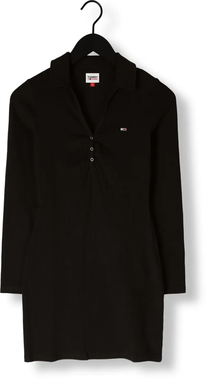 TOMMY JEANS Dames Kleedjes Ls Polo Dress - Zwart