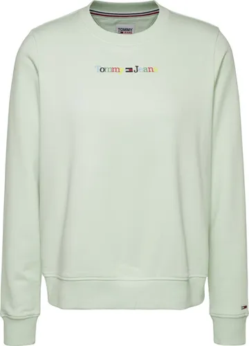 Tommy Jeans - Dames Sweaters Reg Serif Color Sweater - Groen
