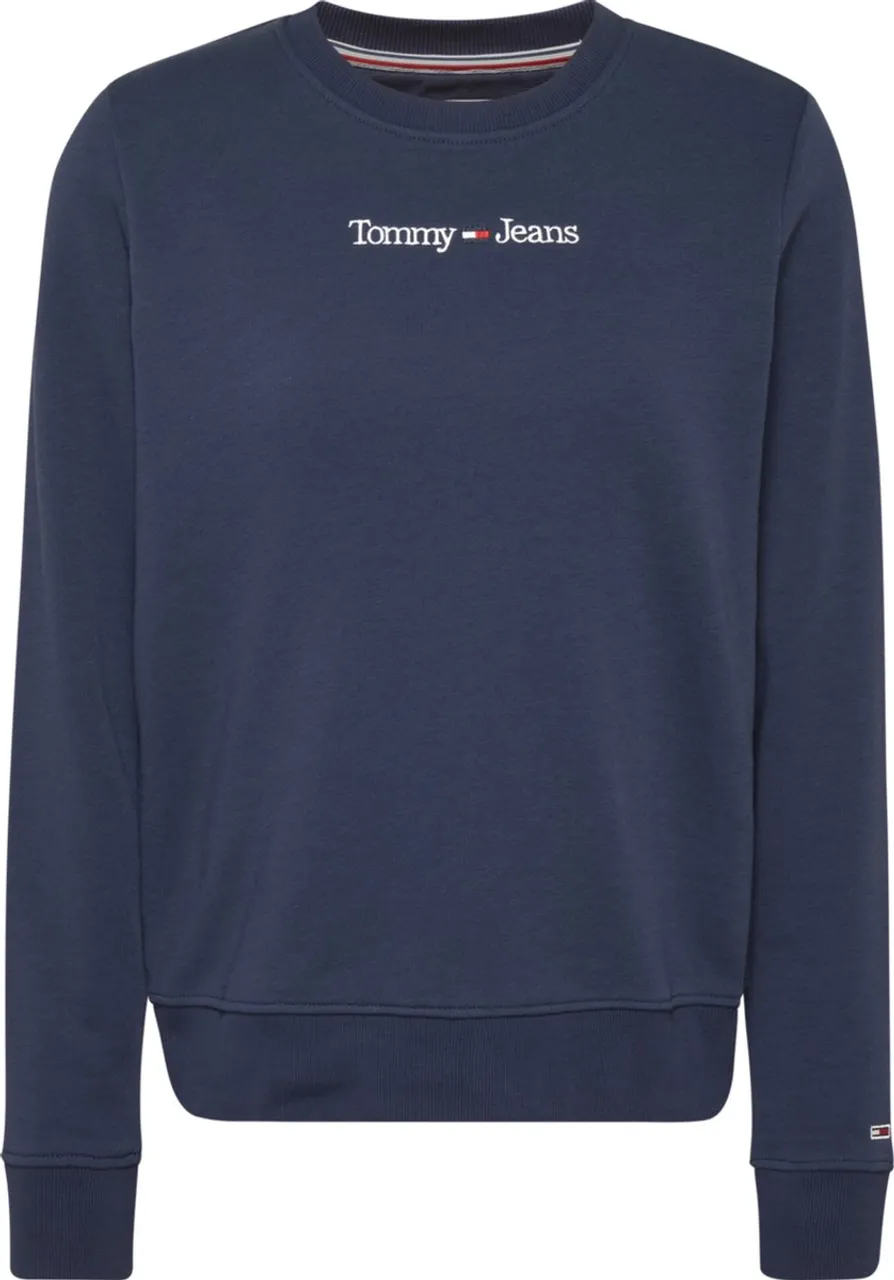 Tommy Jeans - Dames Sweaters Reg Serif Linear Sweater - Blauw