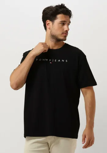 TOMMY JEANS Heren Polo's & T-shirts Tjm Reg Linear Logo Tee Ext - Zwart