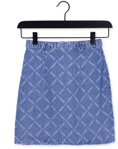 Tommy Jeans Minirok TJW Denim Monogram Mini Skirt Blauw Dames