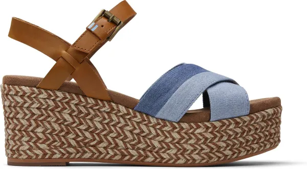 Toms Willow Dames Wedge - Navy