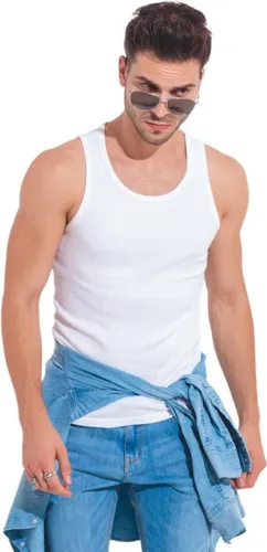 Top kwaliteit heren onderhemd - 100% katoen - Wit