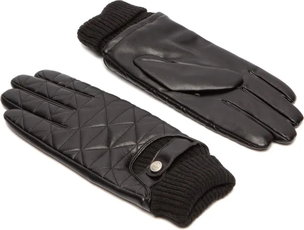 Touchscreen Handschoenen Heren met Uniek Patroon - Thermo Gevoerd - Vegan Leer - Sport Outdoor Handschoenen - Model Logan