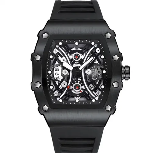 Tourbillon Skeleton Horloge Zwart | Waterafstotend | Cadeau Giftbox | Zwart | Quartz | Skeleton Horloges Unisex Skeleton Herenhorloge Jongens Heren |...