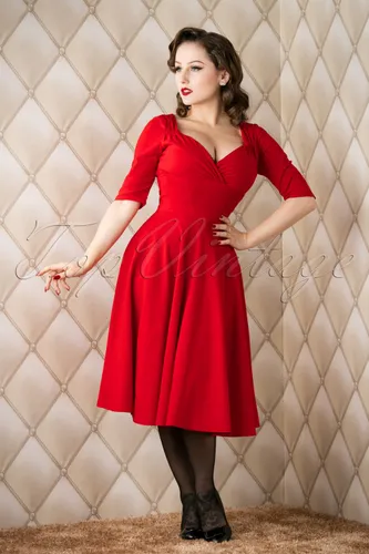 Trixie Doll swing jurk in rood