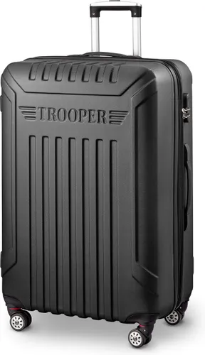 Trooper Missouri - Reiskoffer 78 cm - 4 Wielen - Expandable - Cijferslot - Zwart