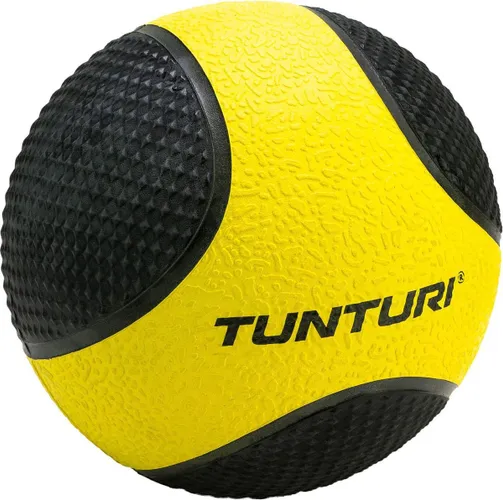 Tunturi Medicine Ball - Medicijnbal - Wall Ball - 1kg - Geel/Zwart - Rubber - Incl. gratis fitness app