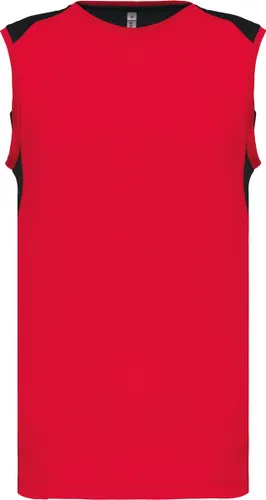 Tweekleurige tanktop sportoverhemd heren 'Proact' Red/Black - XL