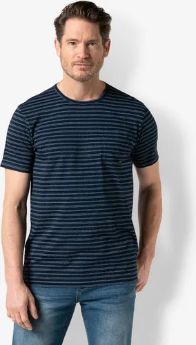 Twinlife Heren indigo stripe - T-Shirts - Luchtig - Vochtabsorberend - Blauw - L