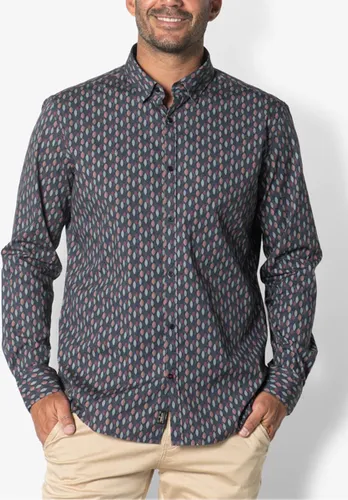 Twinlife Heren Shirt Print Geweven - Overhemd - Comfortabel - Regular Fit - Karaf - L