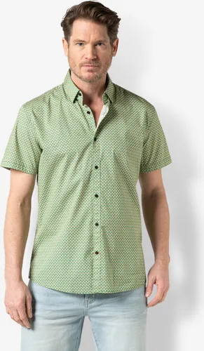 Twinlife Heren shirt small graphic s.s. - Overhemden - Duurzaam - Elastisch - Groen - 2XL