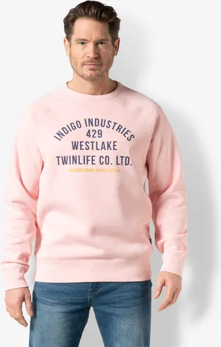 Twinlife Heren sweat raglan print - Sweaters - Sterk - Elastisch - Roze - M