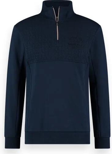 Twinlife Heren Sweater met Rits Gebreid- Trui - Comfortabel - Herfst en Winter - Blauw - S