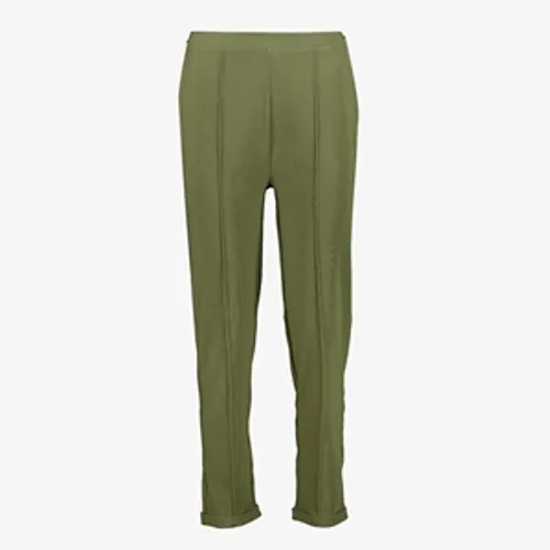 TwoDay geribde dames pantalon groen