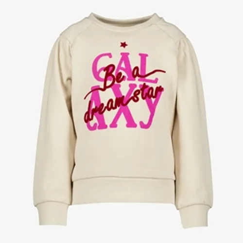 TwoDay meisjes sweater met tekstopdruk beige