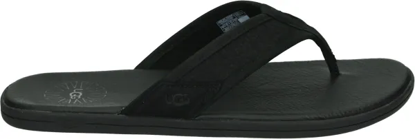 UGG Seaside Flip Leather Heren Sandalen - Black