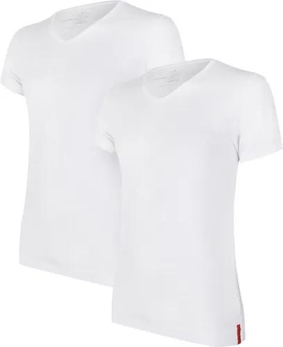 Undiemeister® Slim Fit T-shirt V-hals 2-pack Chalk White