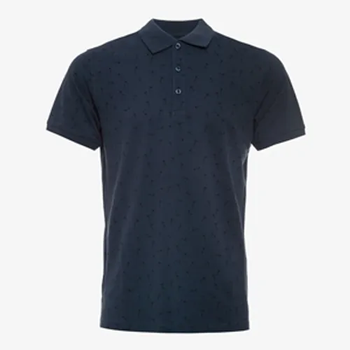 Unsigned heren polo blauw met all over print