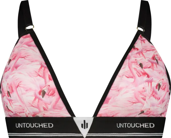 Untouched bh zonder beugel - ondergoed dames - duurzaam - perfecte pasvorm - Pink Flamingo bralette L