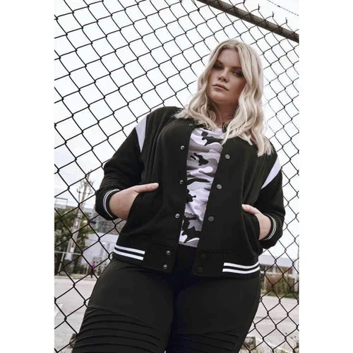 Urban Classics - Inset College jacket - XS - Zwart/Wit
