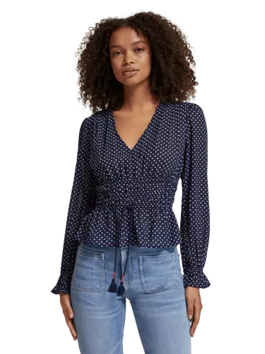 V-neck dotted blouse - Maat 40 - Multicolor - Vrouw - Blouse - Scotch & Soda