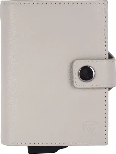 Valenta - Luxe Pasjeshouder Portemonnee - Uitschuifbaar - Off White Crème - 6 tot 12 pasjes, briefgeld en muntgeld - Echt leer - RFID NFC - incl. Luxe...