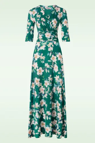 Valentina Flower maxi jurk in groen