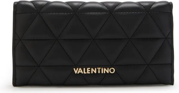 Valentino Bags Carnaby Dames drukknop portemonnee Kunstleer - Zwart