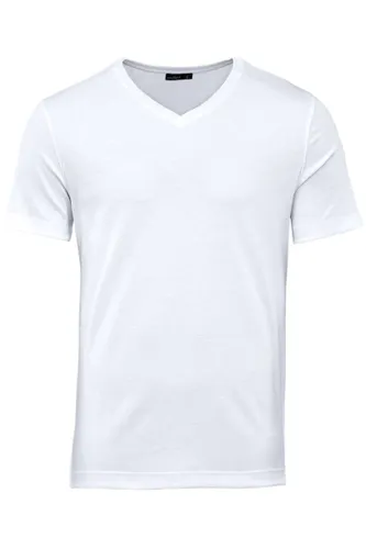 van Laack Meisterwerk Slim Fit T-Shirt V-hals wit, Effen