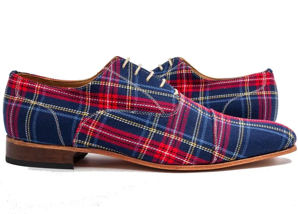 VanPalmen Nette schoenen - Schotse Ruit blauw