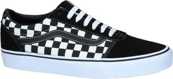 Vans Ward Checkered Heren Sneakers - Black/True White
